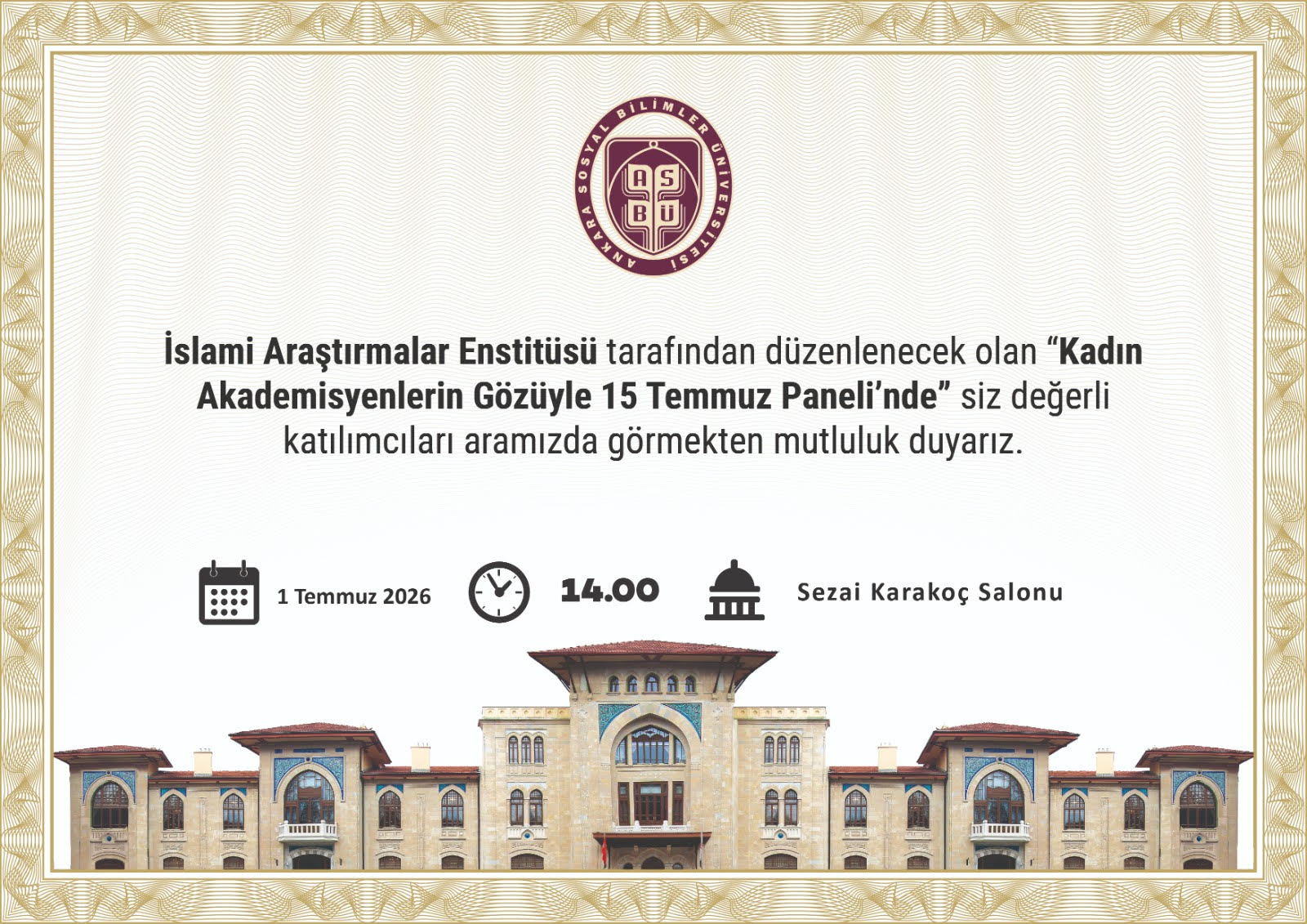 "Kadın Akademisyenlerin Gözüyle 15 Temmuz" Panel